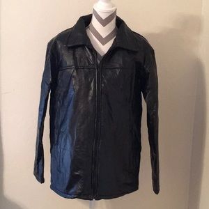 NWOT Men’s leather black jacket size M